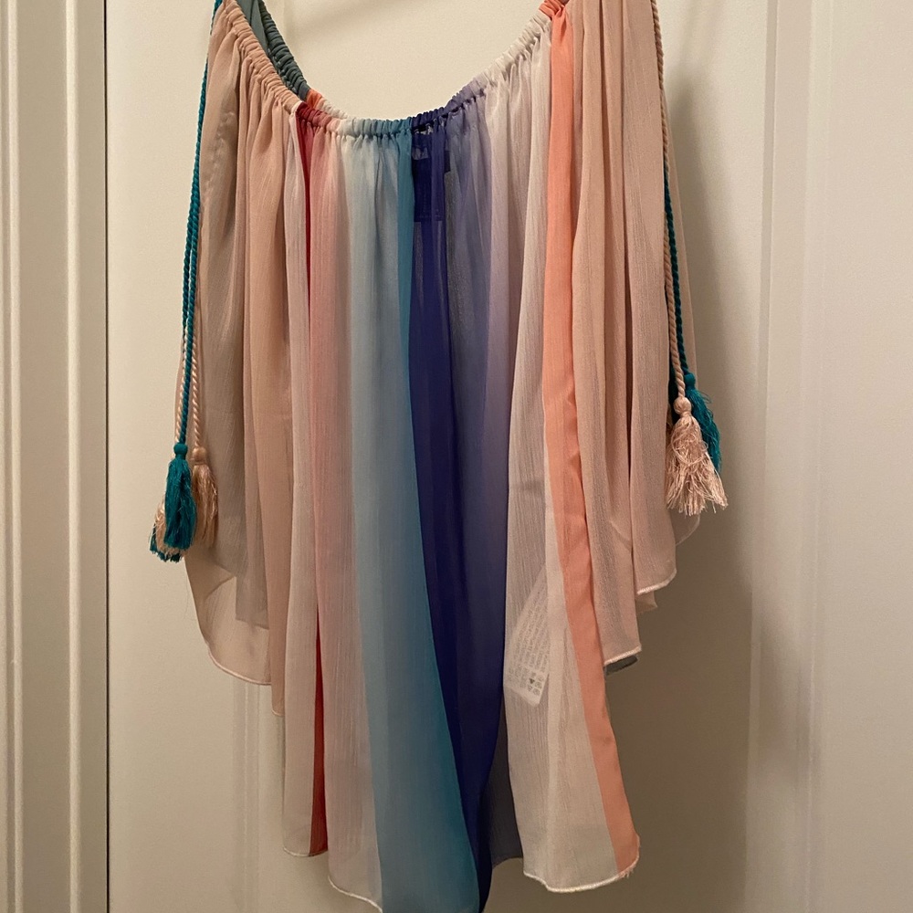 Off the shoulder multicolor top